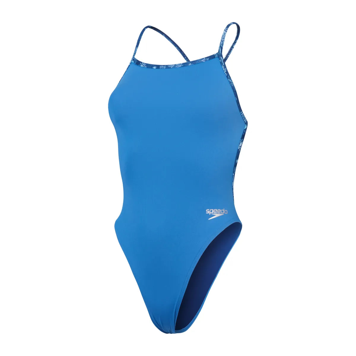 Speedo Badedragt Womens Solid Vback Blå