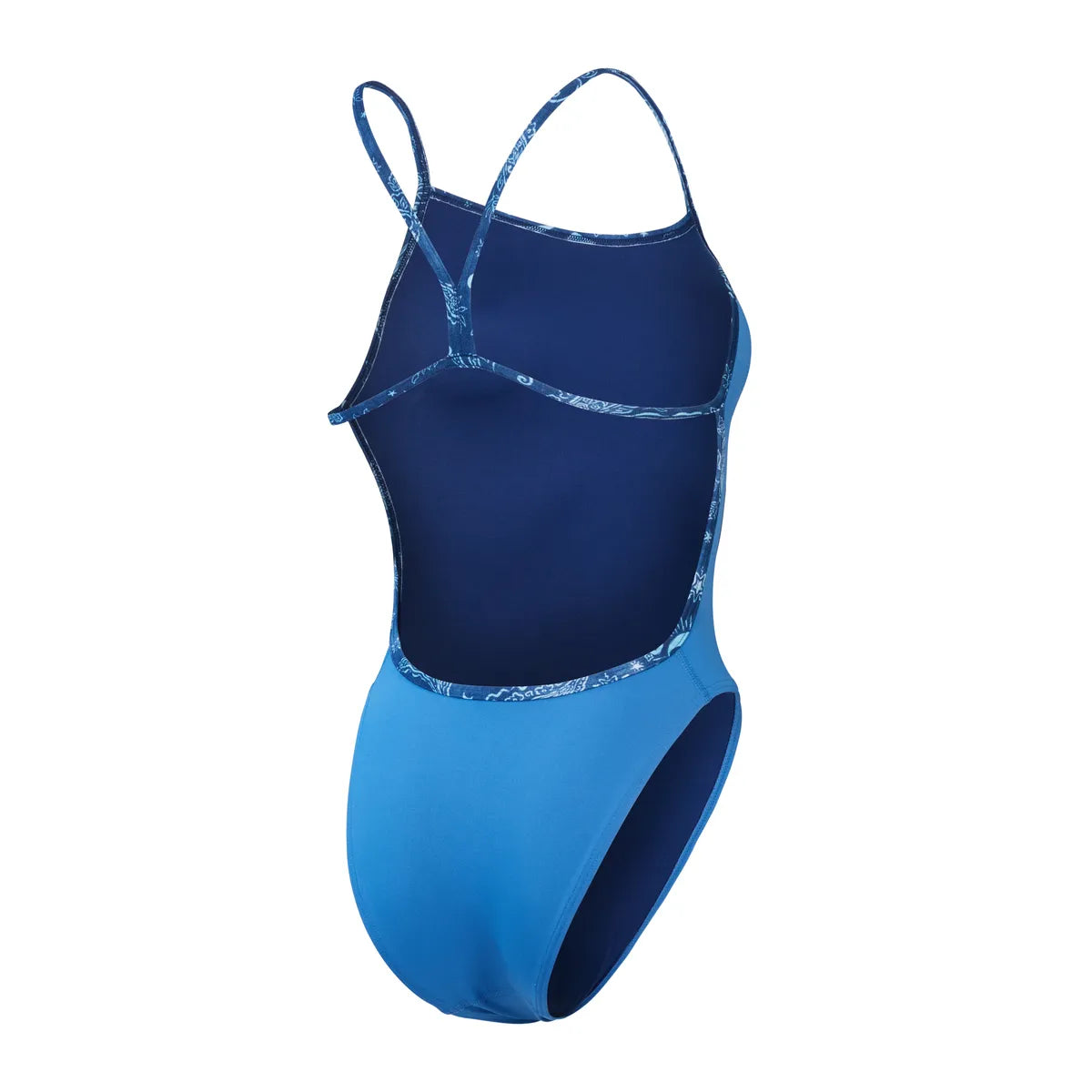 Speedo Badedragt Womens Solid Vback Blå