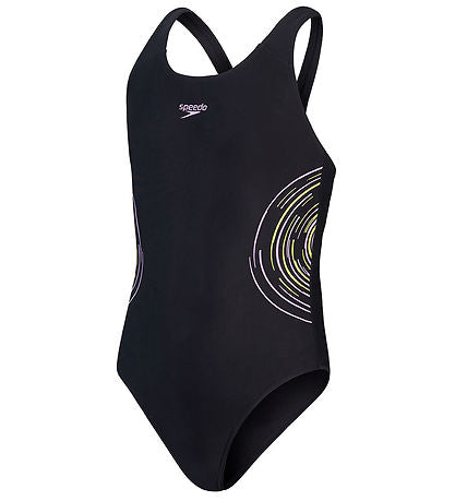 Speedo Badedragt Placement Muscleback til piger sort/lilla