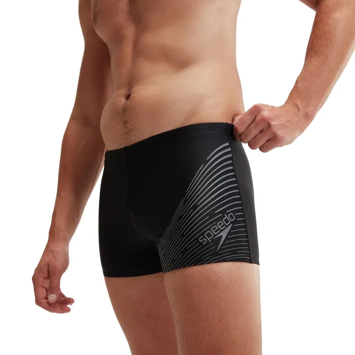 Speedo Badebukser Mens Medley Logo Aquashort Sort/grå