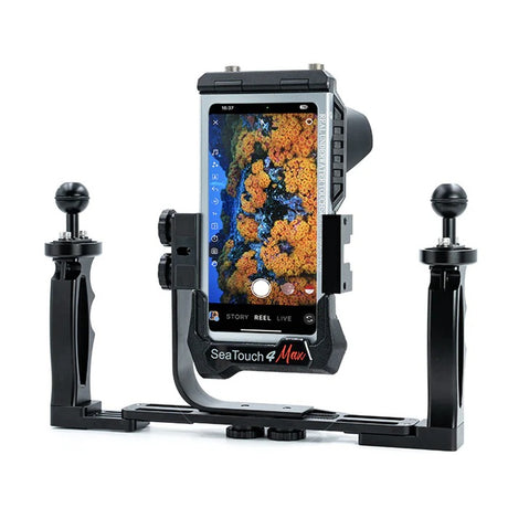 Divevolk SeaTouch 4 Max Underwater Housing Portrait view Kit til iPhone og Android